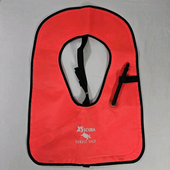 XS Scuba Turtle Snorkeling Safety Floatation Vest Self Inflating Orange - Adult - Picture 1 of 8